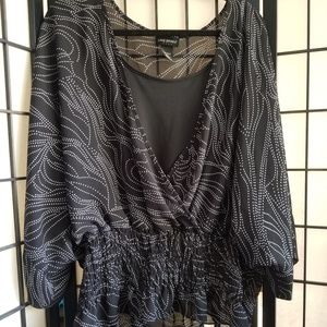Lane Bryant black and white blouse